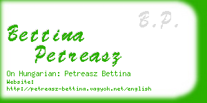 bettina petreasz business card